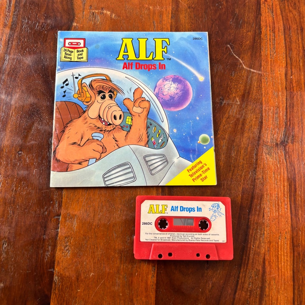 Vintage 1987 ALF Drops In Buena Vista Read-Along Book and Cassette Tape 286DC